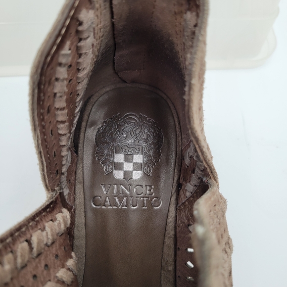 Womans Vince Camuto Prasata Tan Suede Cut out Ankle Booties ZIp Back Size 8/38 - Picture 10 of 14